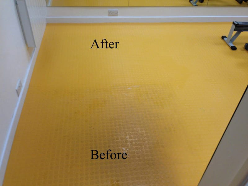 Gym mat flooring before & after